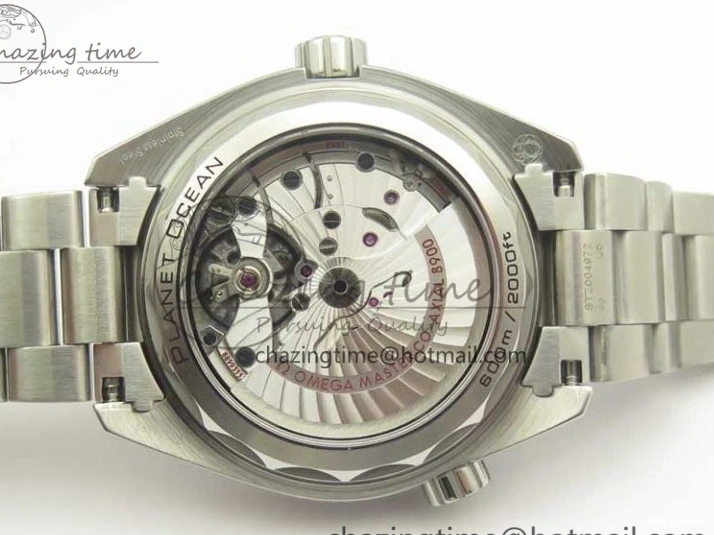 0420 Planet Ocean 43.5mm SS VSF 1:1 Best Edition Black Orange Bezel Black Dial on SS Bracelet A8900 Super Clone Breathable 8003